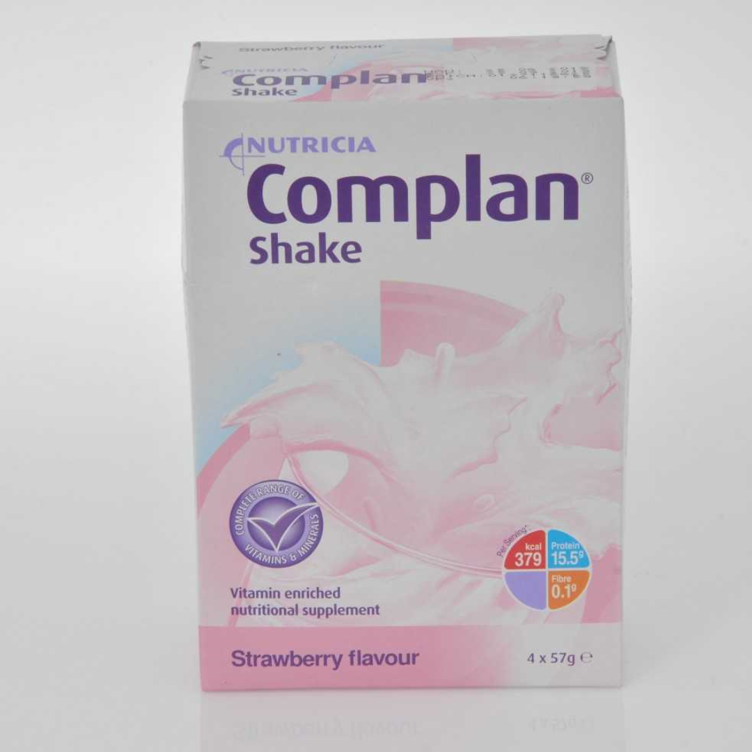 Complan Shake Strawberry Flavour 57g 4 Pack Nutritional Drinks