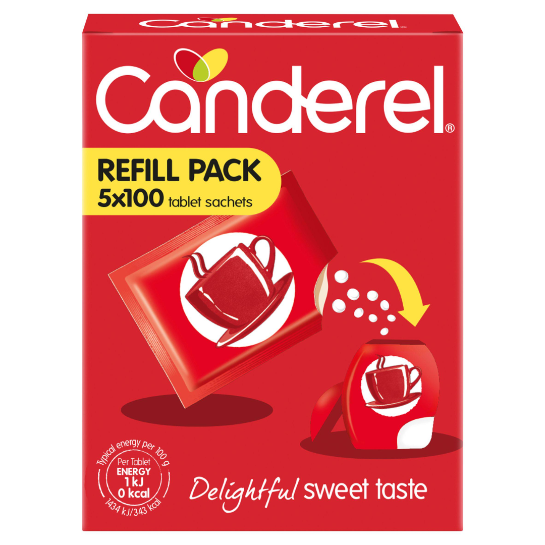 Canderel Low Calorie Sweetener Refill Pack Tablet Sachets 5*100 (T)