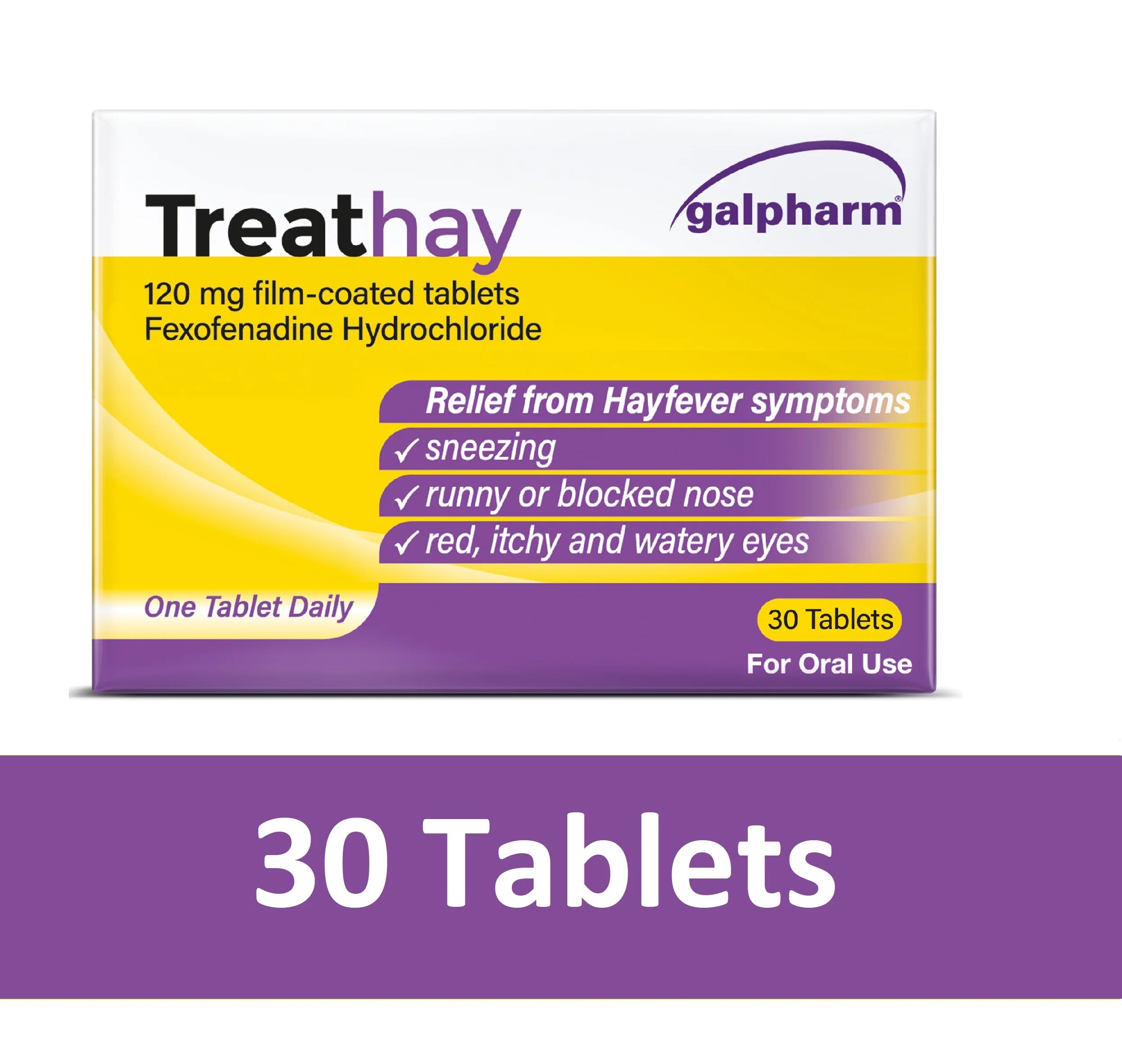 TreatHay 120mg fexofenadine hydrochloride allergy 30 Tablets (N)