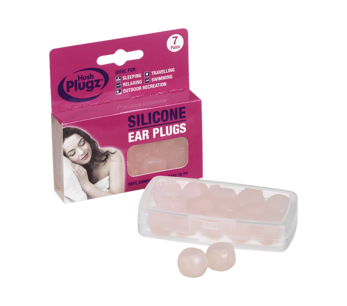 Hush Plugz Silicone Earplugs 7 Pairs