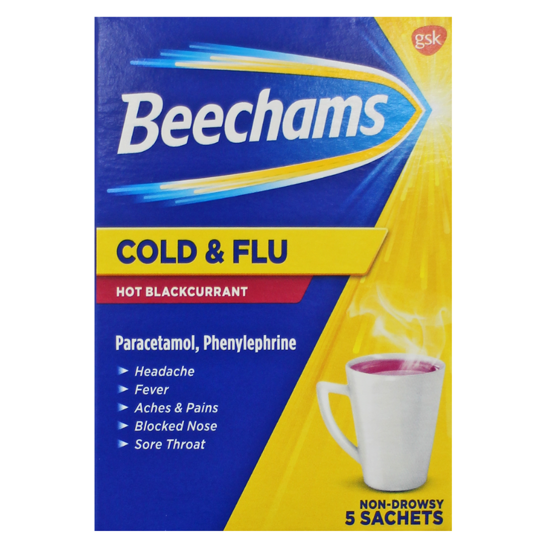 Beechams Cold & Flu Hot Blackcurrant Sachets