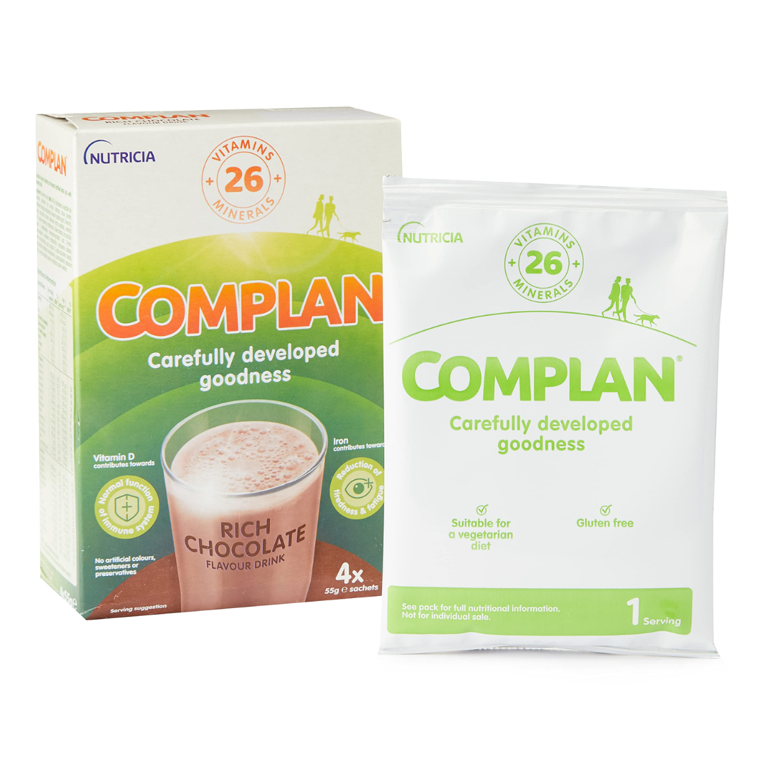 Complan Rich Chocolate Flavour Drink 4 x 55g Sachets