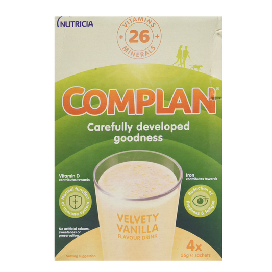 Complan Vanilla Flavour Nutritonal Drink Sachets 4 x 55g
