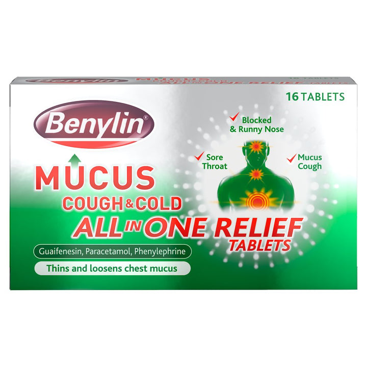 BENYLIN Mucus Cough & Cold All in One Relief 16 Tablets