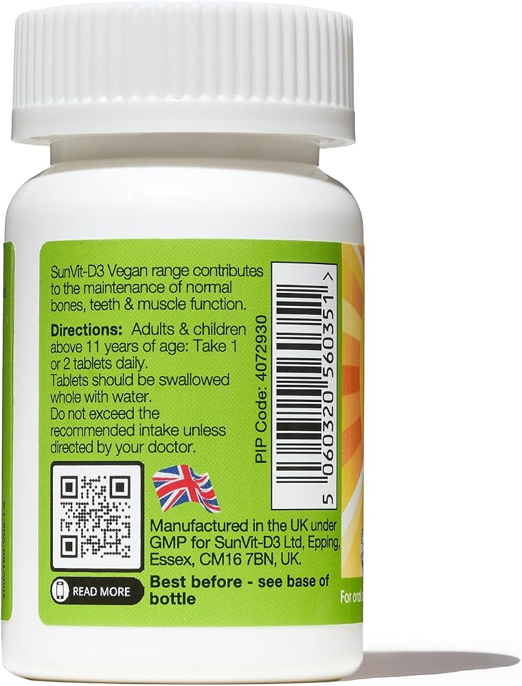 SUNVIT D3 TABS 400IU VEGAN DD0029(60)