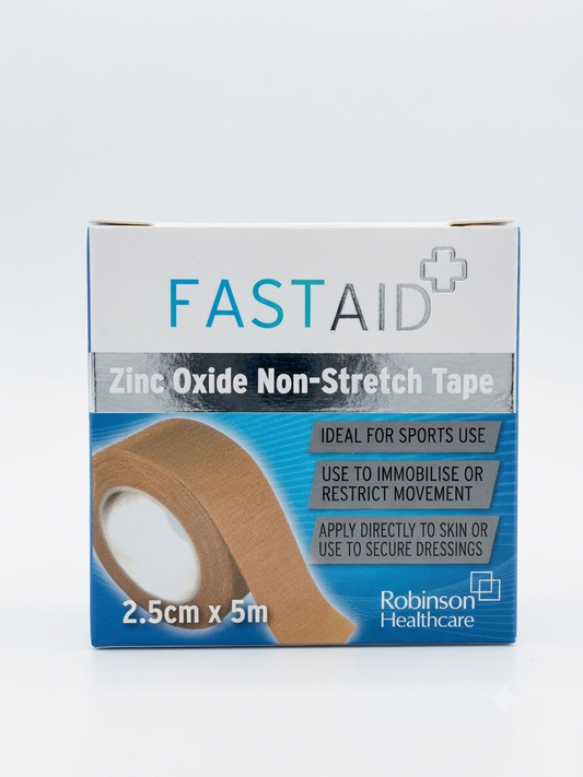 Fast Aid Zinc Oxide Non Stretch Tape 2.5cm x 5m