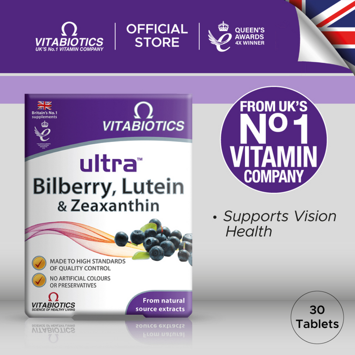 Vitabiotics Ultra Bilberry, Lutein and Zeaxanthin - 30 Tablets