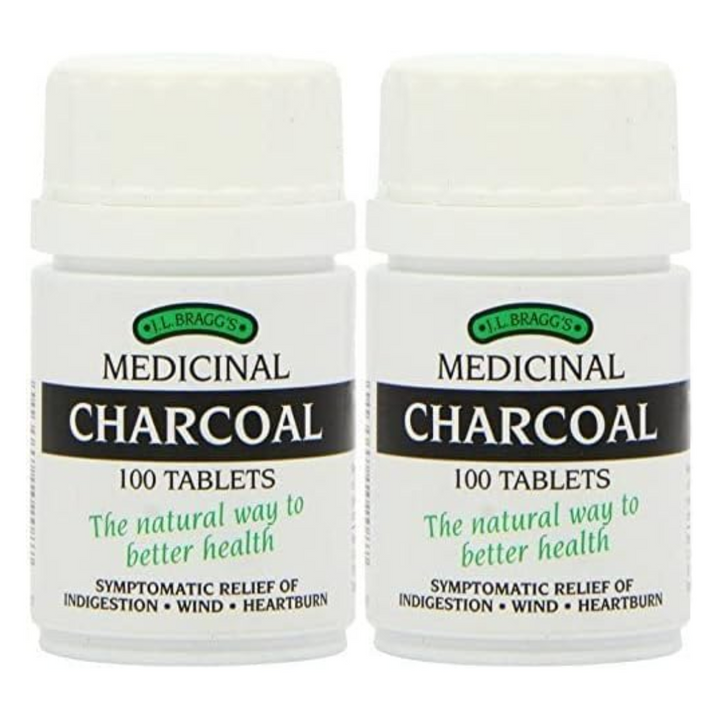 J.L Bragg's Charcoal Tablets 100 Pack of 2