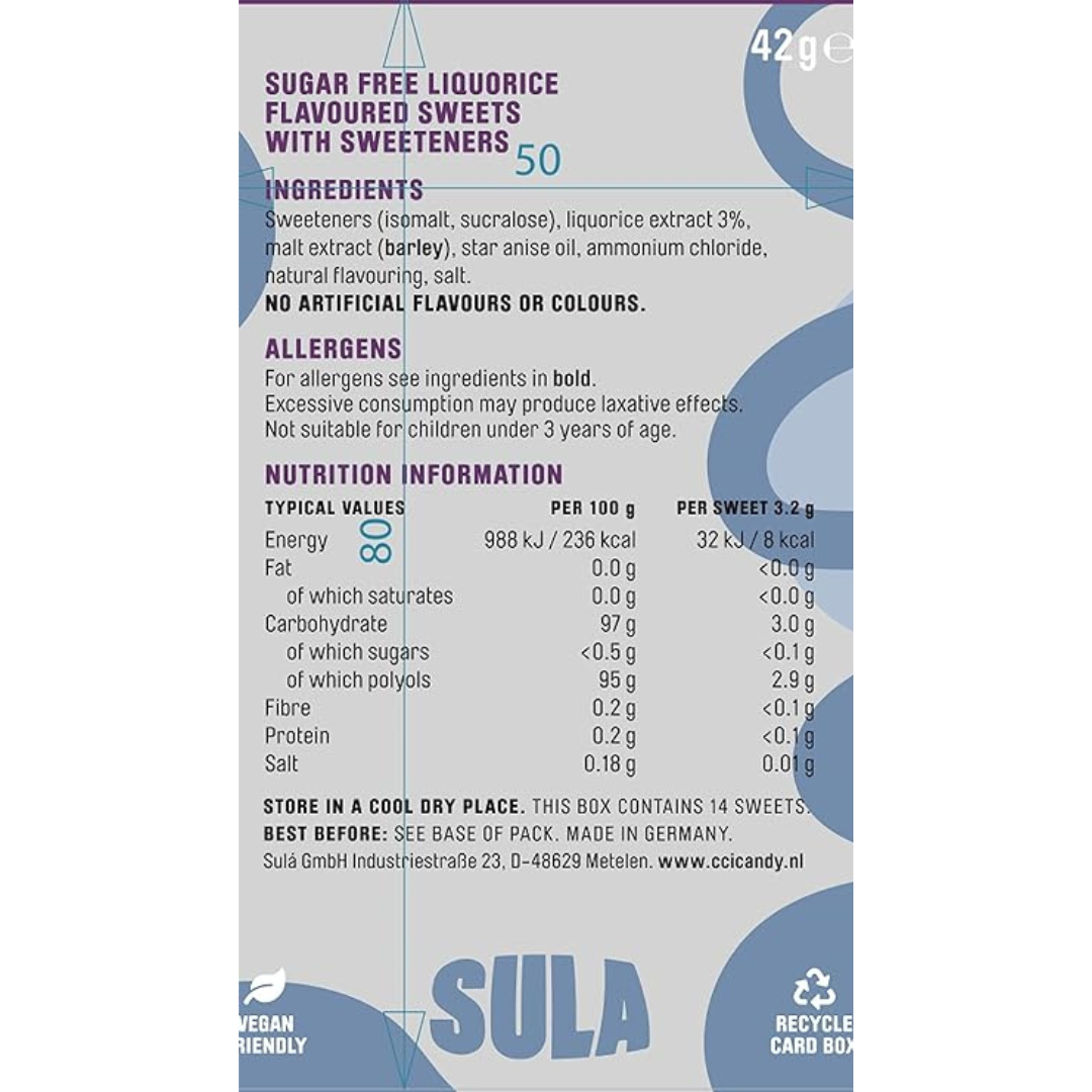Sula Sugar Free Liquorice Sweets 