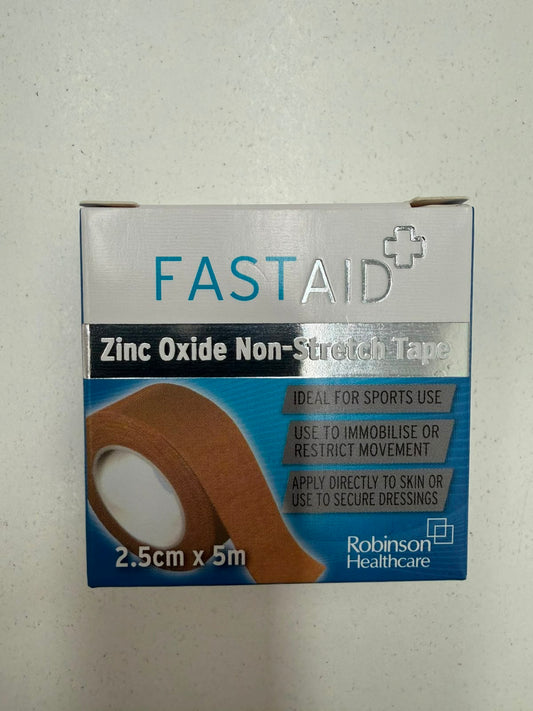 Fast Aid Zinc Oxide Non Stretch Tape 2.5cm x 5m