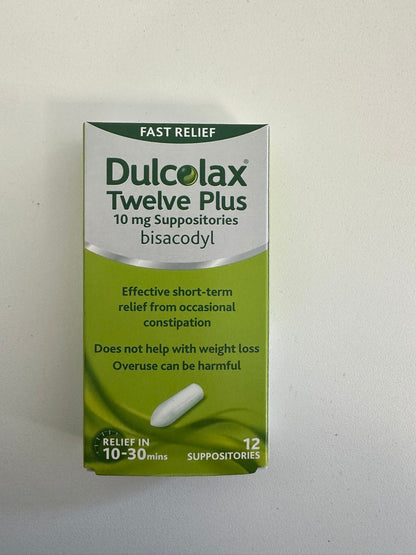 Dulcolax Twelve Plus 12 Suppositories 10mg