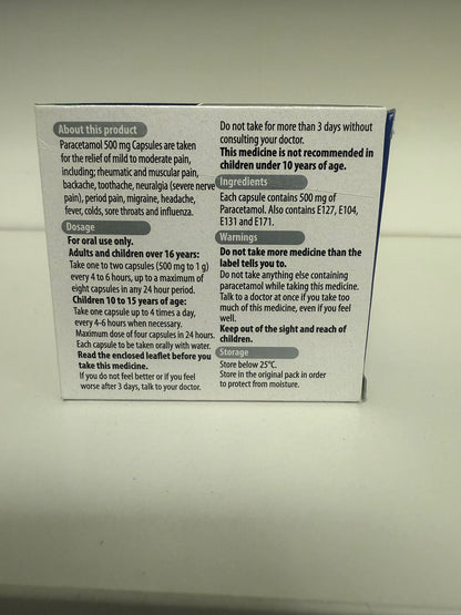 Bell's Paracetamol 500mg 32 Capsules (P)