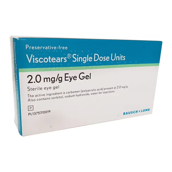 Viscotears Single Dose Units Gel For Dry Eye Treatment Pack of 30