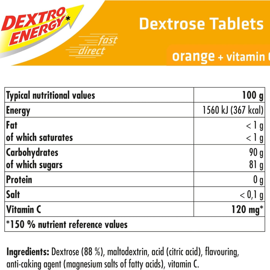 Dextro Energy Orange Glucose Tablets with Vitamin C 12*14 (T)