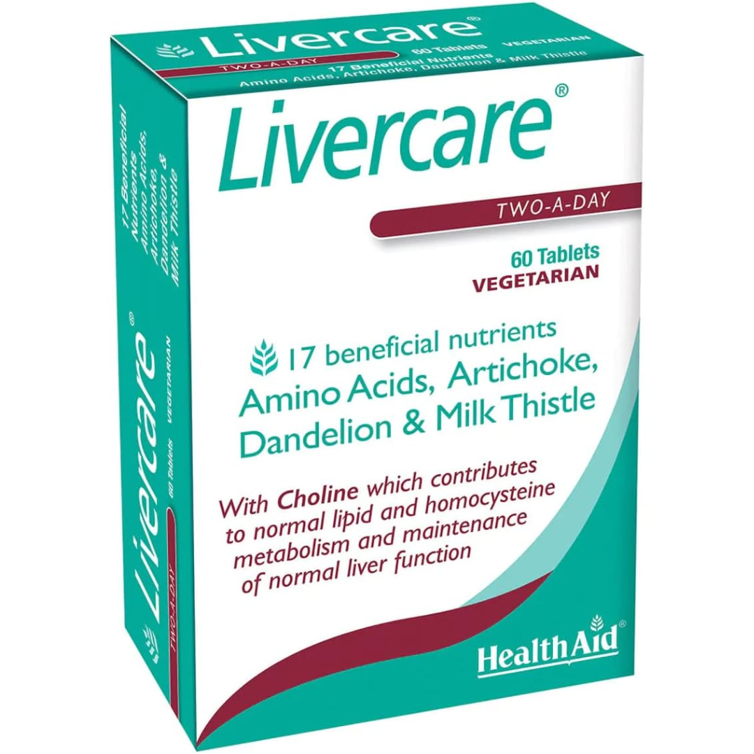 HealthAid Livercare  Vegetarian Tablets, Yellow, Turmeric, 60 Count  (T)