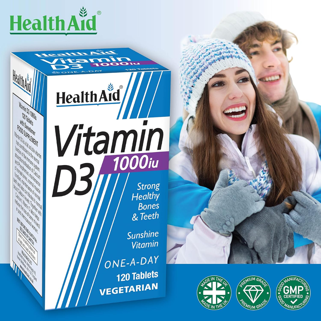 HealthAid Vitamin D3 1000iu Tablet Pack of 120 (T)