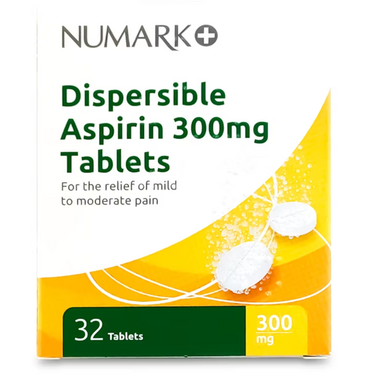 Numark Aspirin 300mg Dispersible 32 Tablets (P) (A)