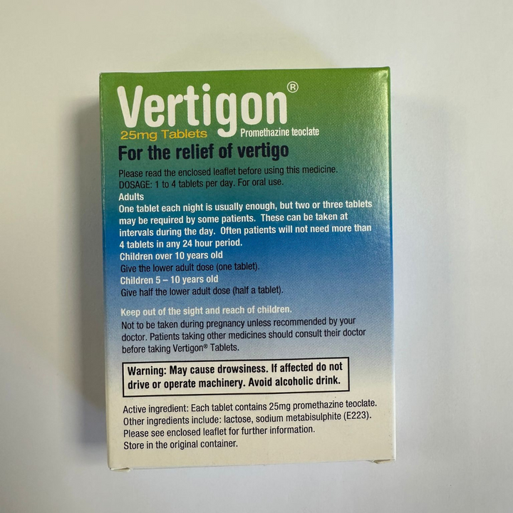 Vertigon 25mg Pack of 28 Tablets