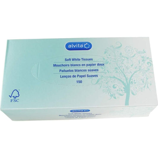 Alvita 2-Ply Soft White - 150 Tissues (T)