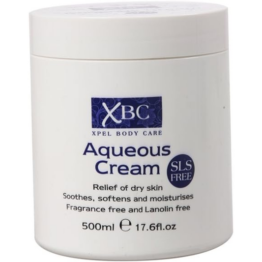 XBC SLS Free Aqueous Body Cream Dry Skin Moisturiser Cream 500 ml (T)