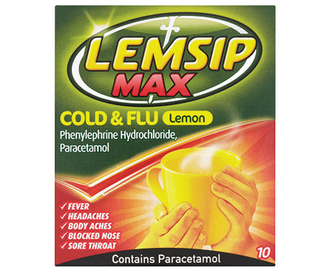 Lemsip Max Cold & Flu Lemon - 10 Sachets