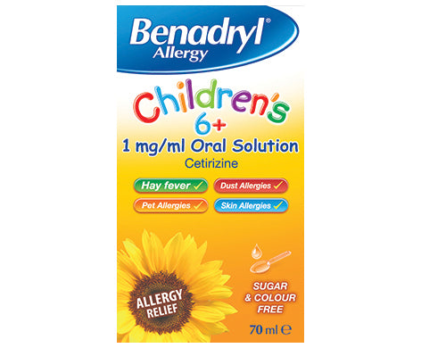 Benadryl Allergy Children's 6+ 1mg/1ml Oral Solution - 70 ml