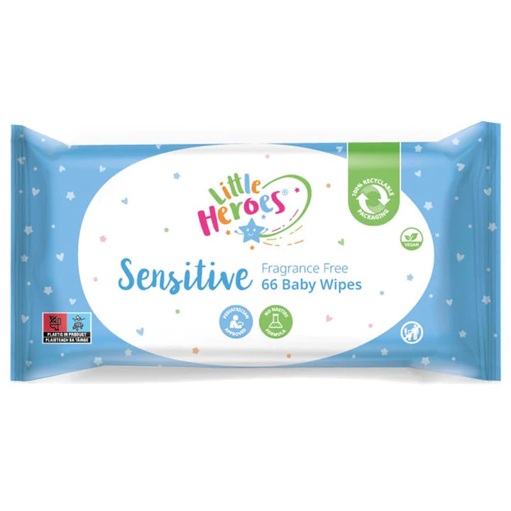 Little Heroes Sensitive Fragrance Free Baby Wipes 66