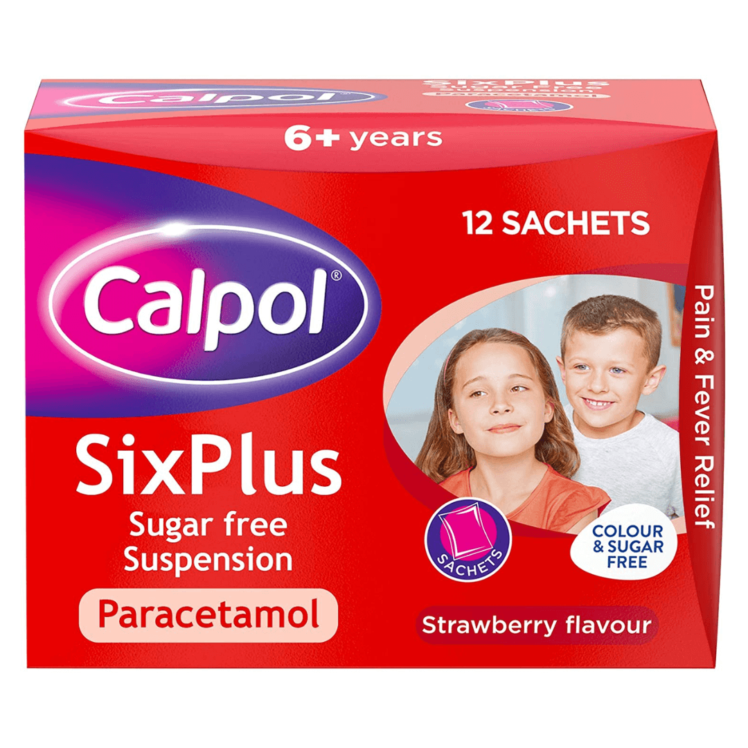 Calpol 6 Plus 12 Sachets | Calpol Six Plus Sugar-Free Suspension Sachets