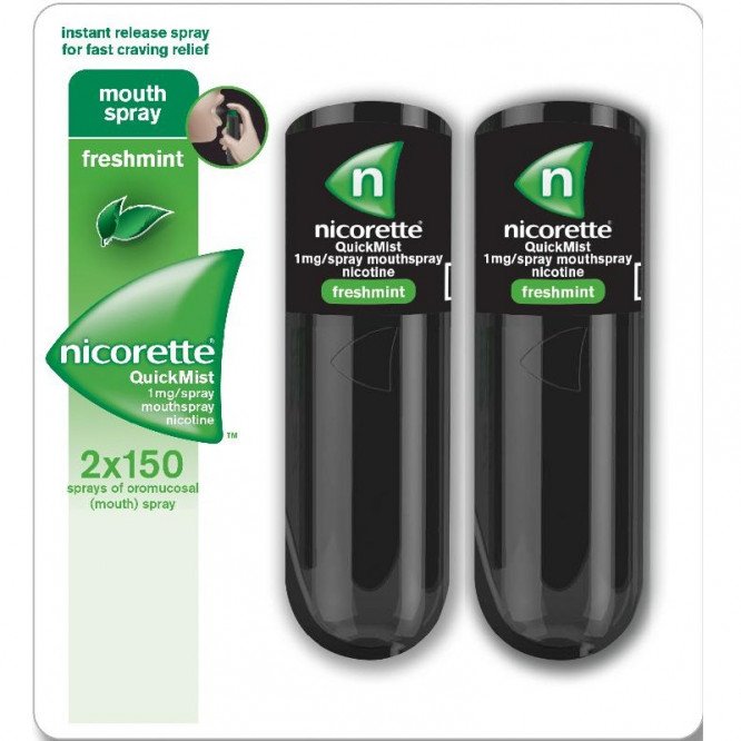 Quickmist Packshot Shop Nicorette Quickmist 1mg 13.2ml 2 Pack (N)