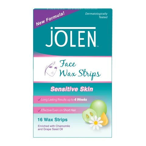 Jolen Face Wax Strips - 16 Wax Strips