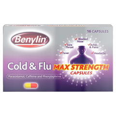 Benylin Cold & Flu Max Strength, 16 Capsules (D)