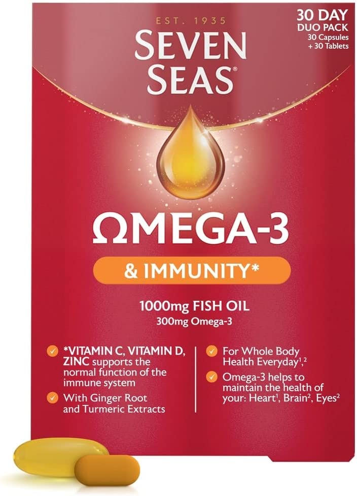 Seven Seas Omega-3 Fish Oil Immunity, Duo Pack: 30 Capsules + 30 Tablets