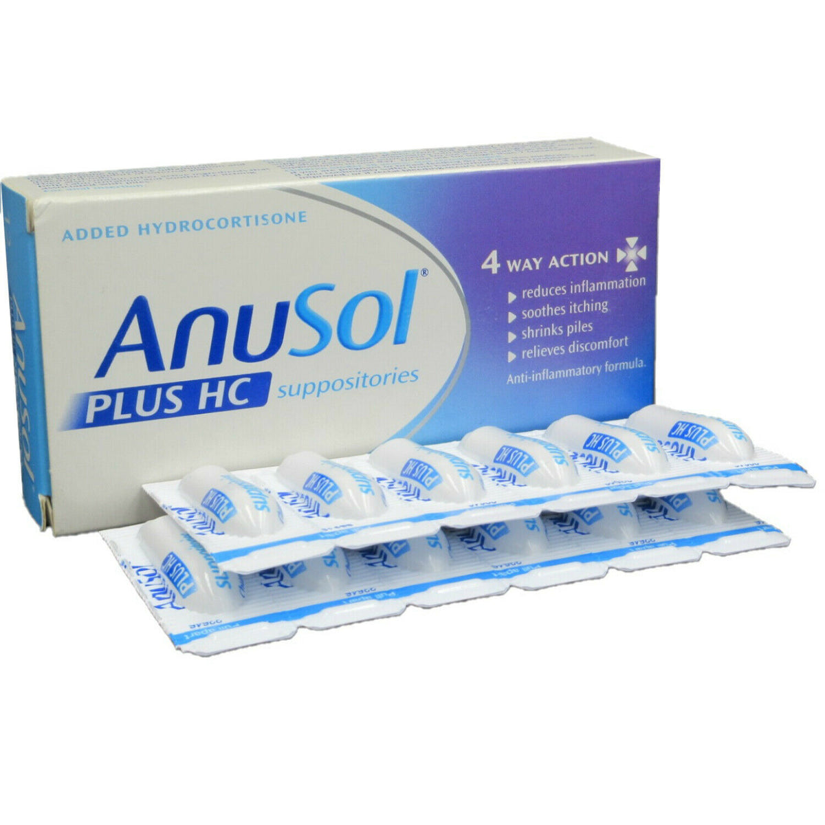 Anusol Plus HC - 12 Suppositories