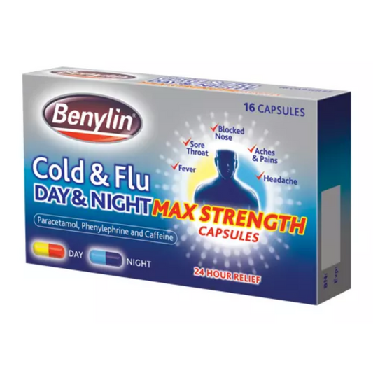 Benylin Cold & Flu Day & Night Max Strength 16 capsules