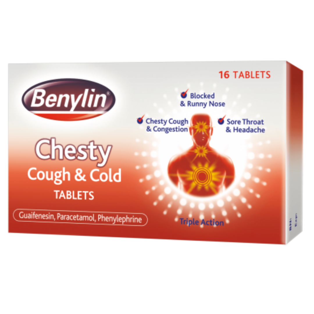 Benylin Chesty Cough & Cold 16 Tablets | Cough & Cold Medicine