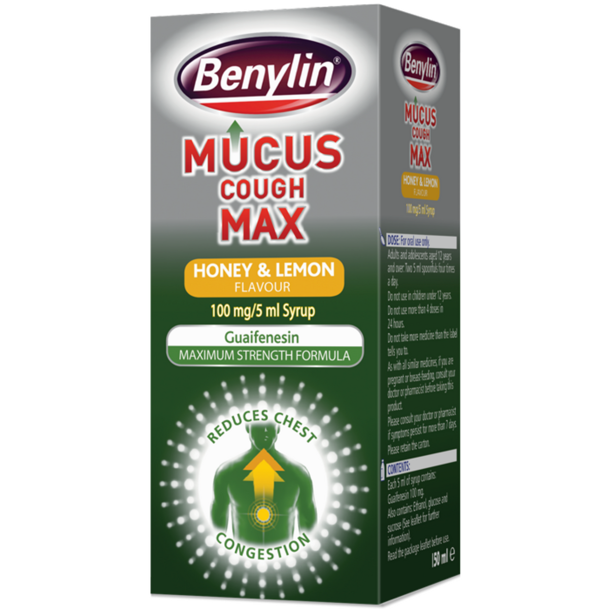 BENYLIN Mucus Cough Max Honey & Lemon Flavour Syrup