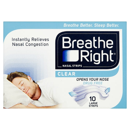 Breathe Right Nasal Strip Clear Large- 10 strips