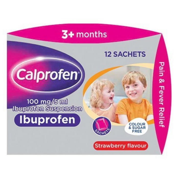 Buy Online Calprofen 100mg 5ml Ibuprofen Suspension 12 Sachets