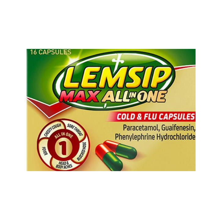 Lemsip Max All In One Cold & Flu Capsules - 16 CAP