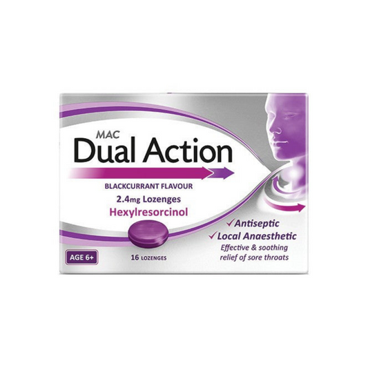 Mac Dual Action Blackcurrant Flavour 2.4mg - 16 Lozenges