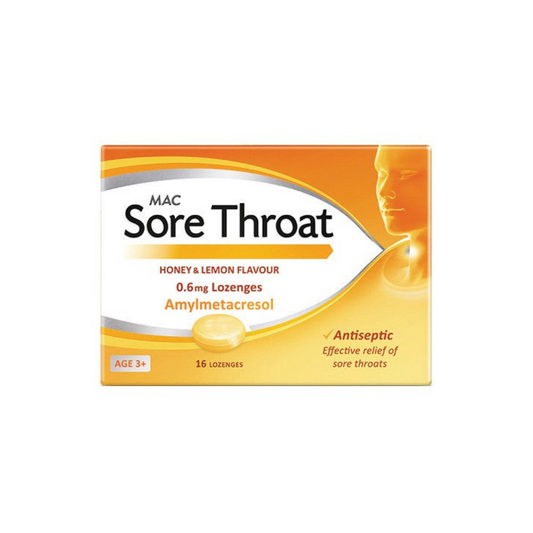 Mac Sore Throat Honey & Lemon Flavour 0.6mg - 16 Lozenges