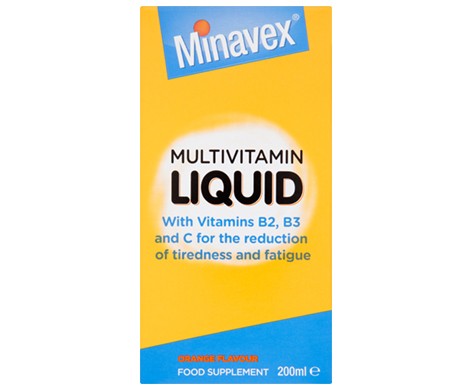 Minavex Multivitamin Liquid – Orange Flavour - 200ml