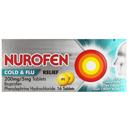 Nurofen Cold And Flu Relief 200mg/5mg - 16 Tablets