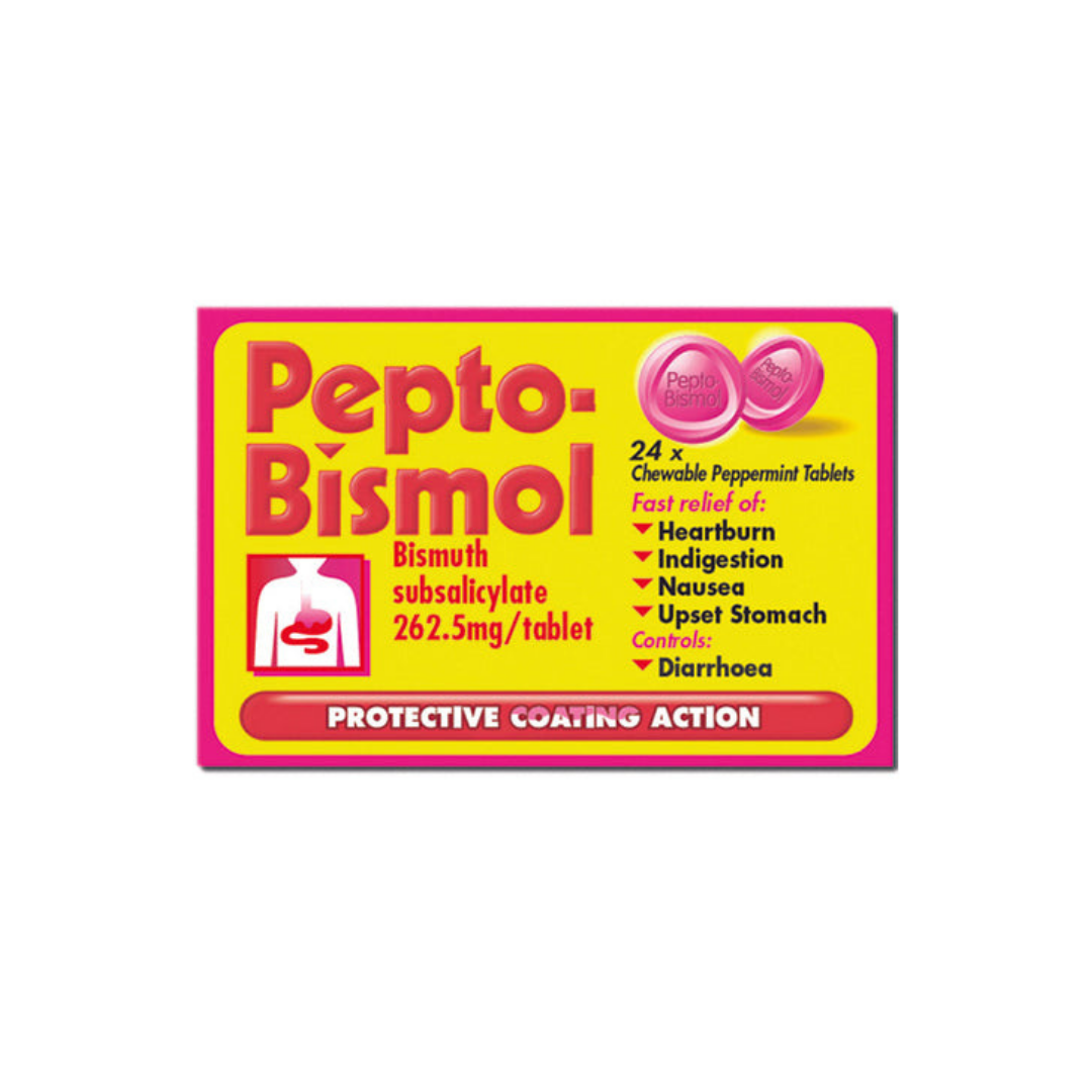 Pepto Bismol Chewable Peppermint Tablets - Pack 24 (P)