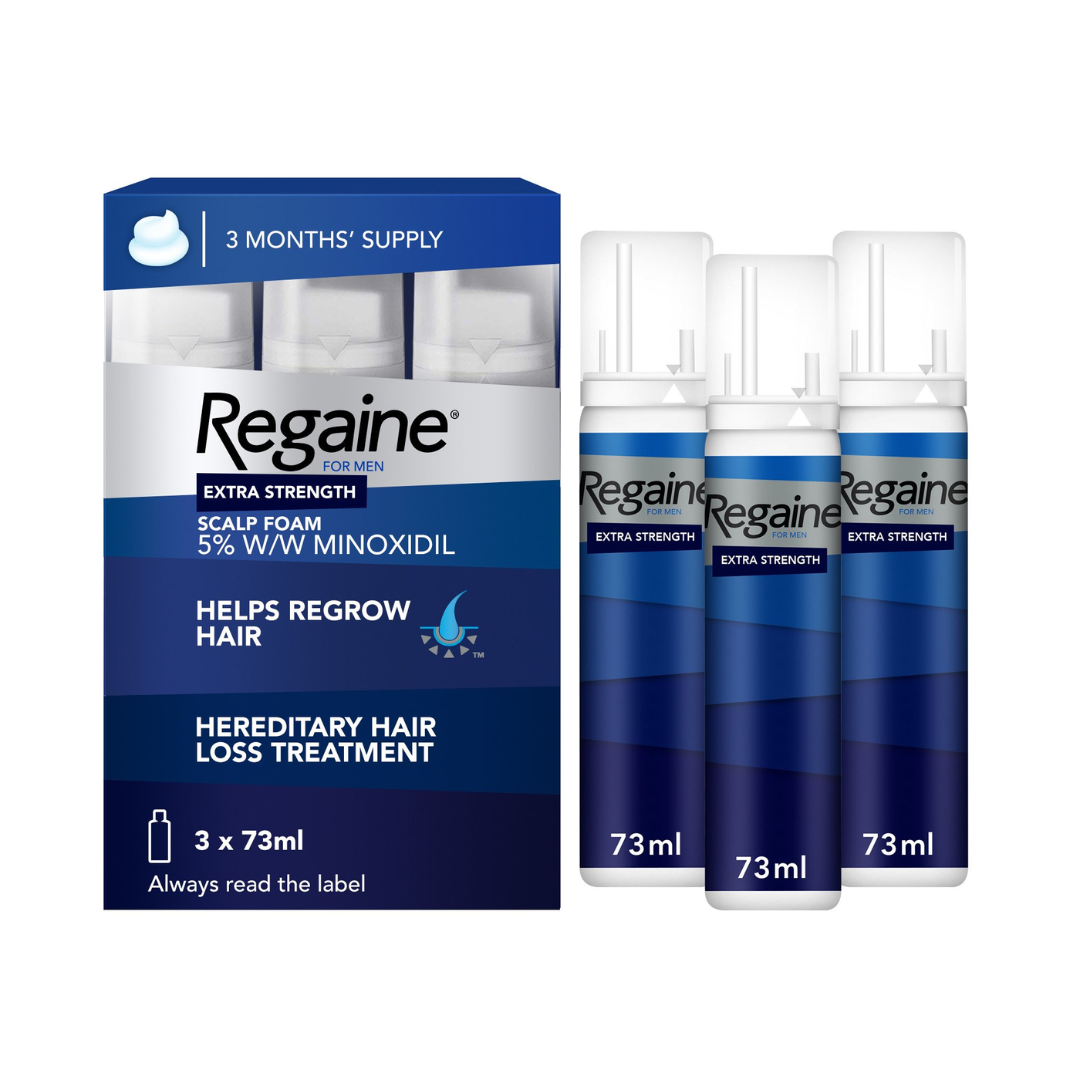 Regaine for Men Extra Strength - 3 Months Supply (Pack of 73ML x 3)