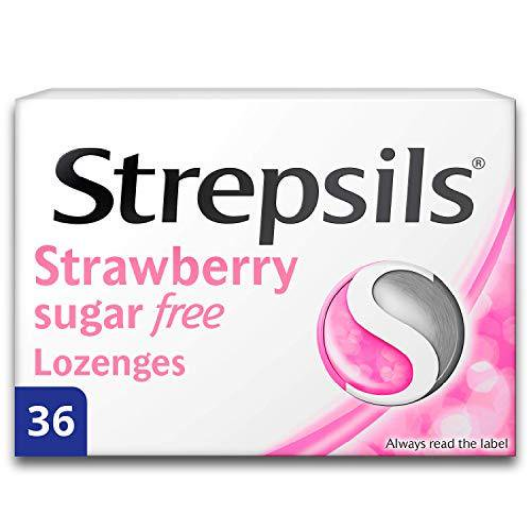 Strepsils Strawberry Sugar-Free Lozenges - 36 pack
