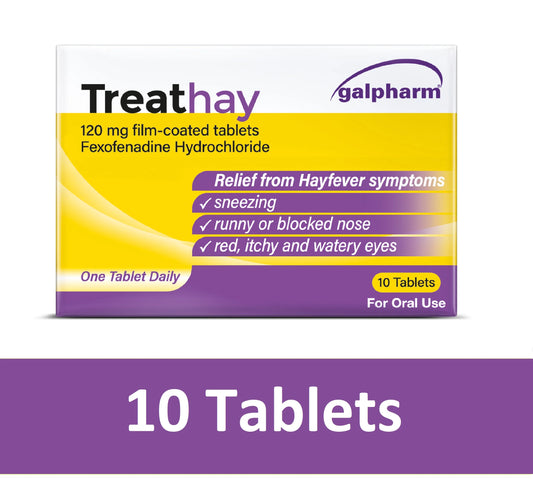 TreatHay 120mg fexofenadine hydrochloride allergy 10 tablets 