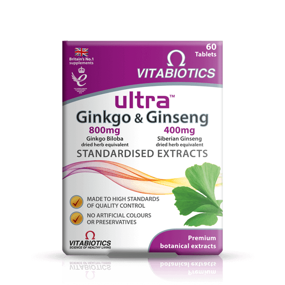 Vitabiotics Ultra Ginkgo and Ginseng Tablets - 60 Tablets