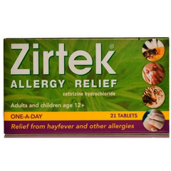 Zirtek Allergy Relief 10 mg film-coated 21 Tablets (P) (D)