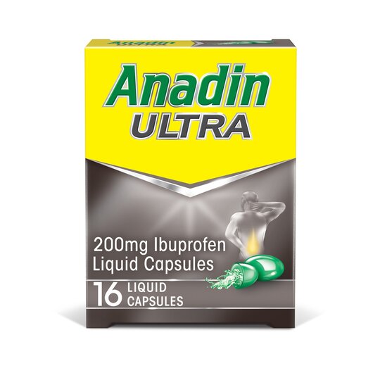 Anadin Ultra 200mg Ibuprofen - 16 Liquid Capsules